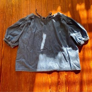 GAP denim puff sleeve top size XL